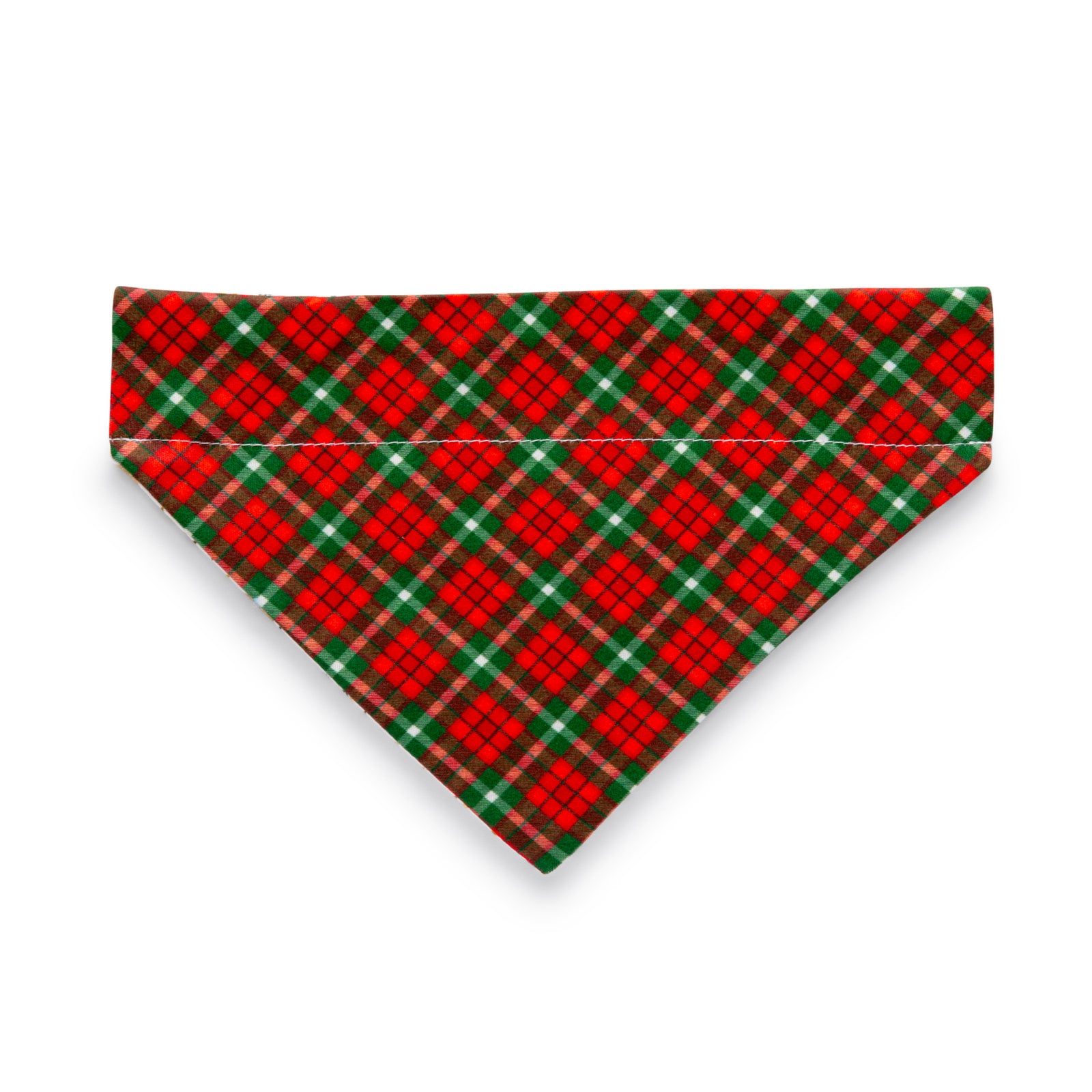Red green plaid Christmas bandana