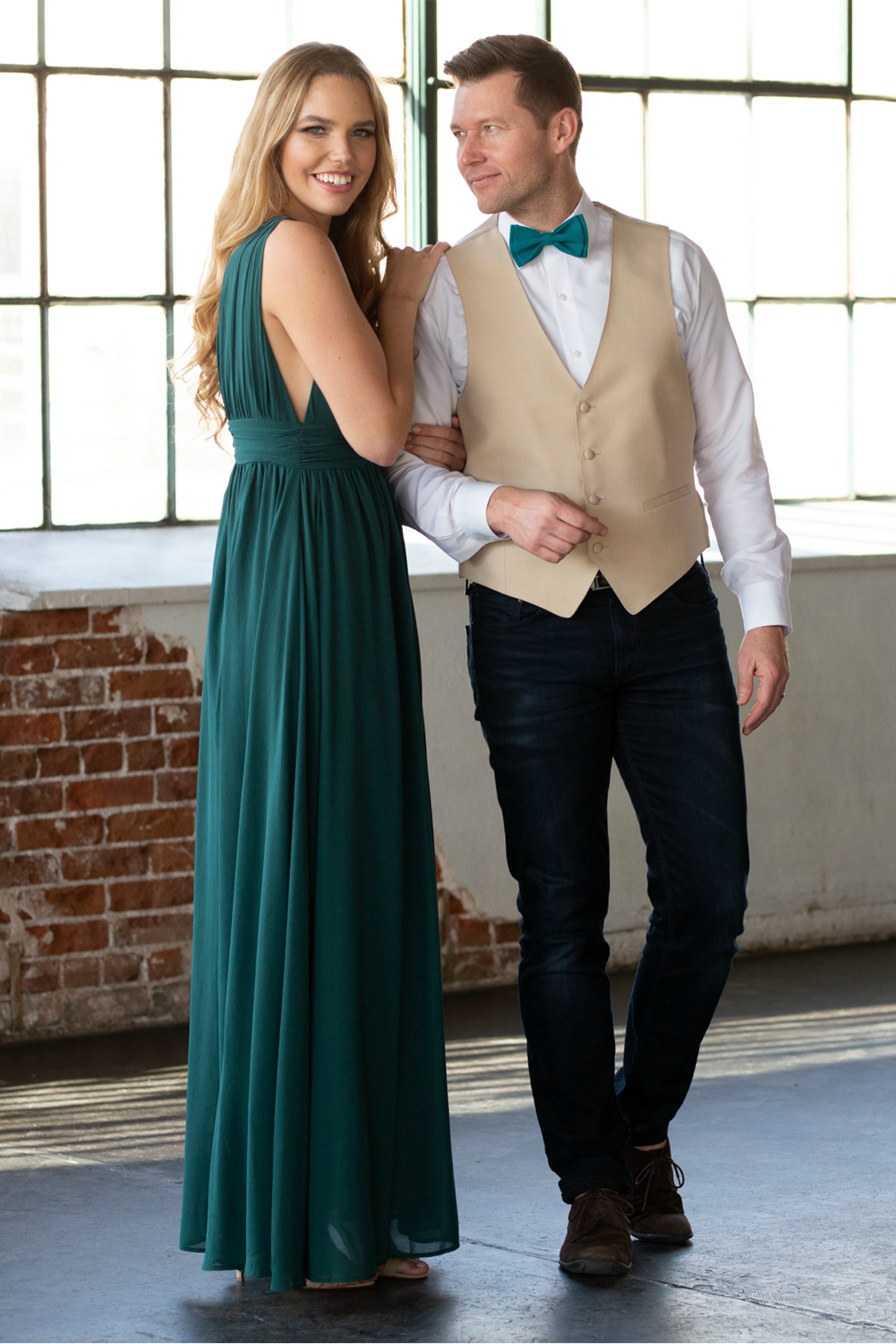 Teal Bow Tie & Teal Dress