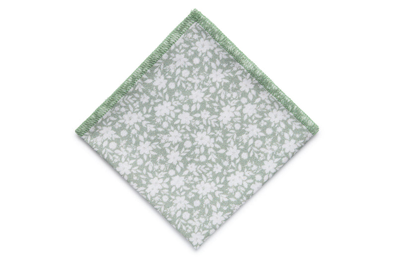Dusty sage floral pocket square