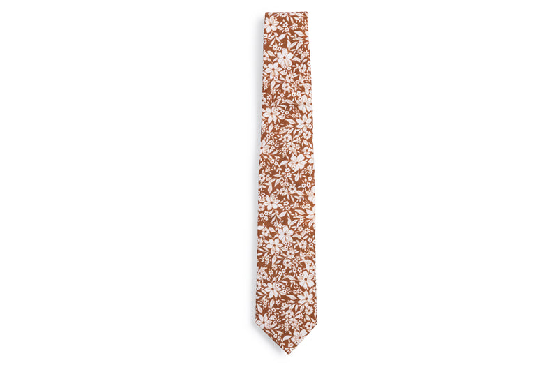 copper floral tie