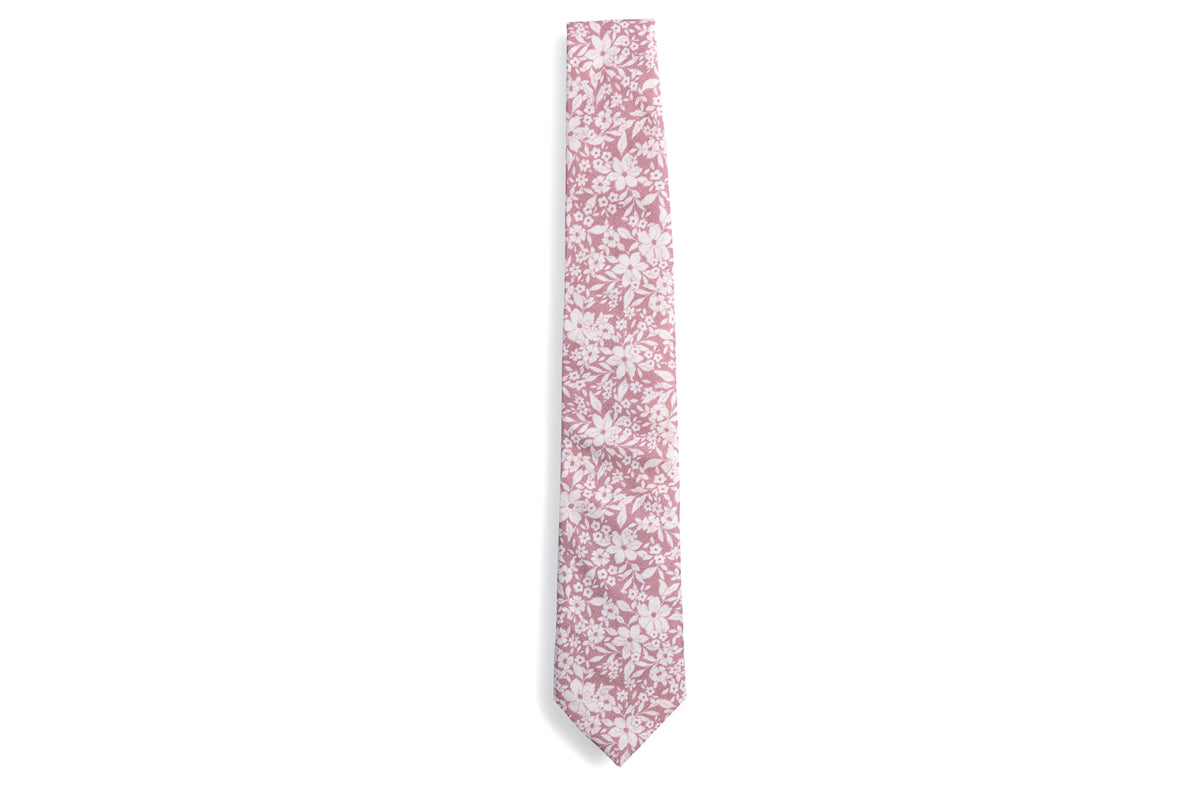 dusty rose floral tie