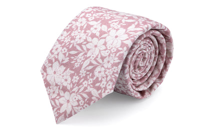 dusty rose floral necktie