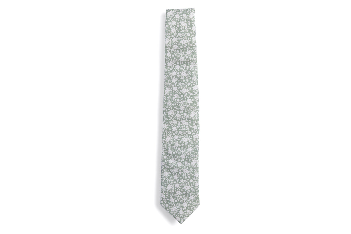 dusty sage floral tie