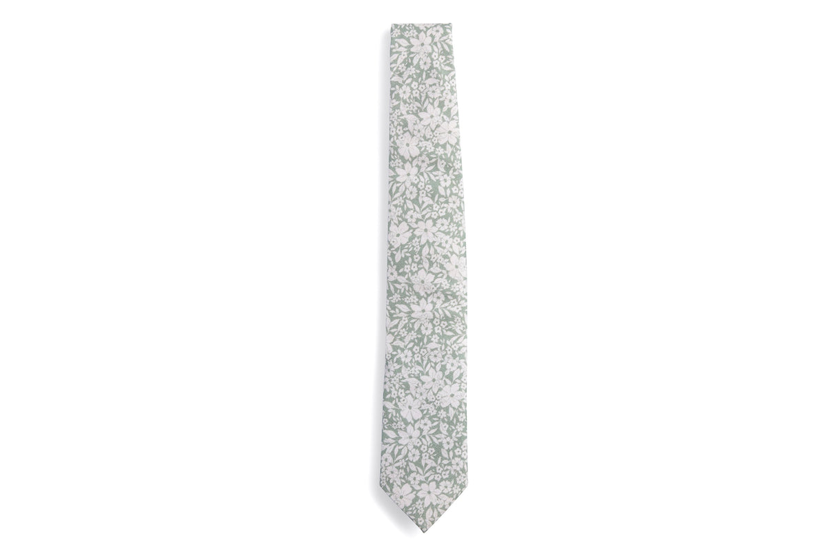 Dusty sage floral tie