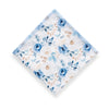 Cream blue floral pocket square