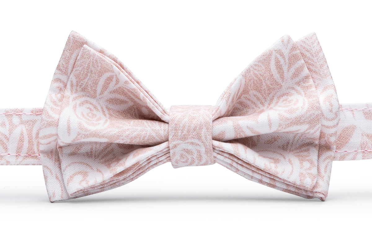 Blush roses bow tie