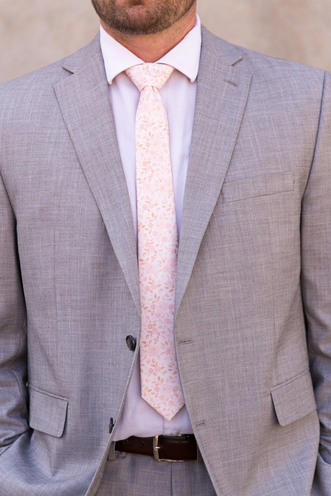 Blush floral tie