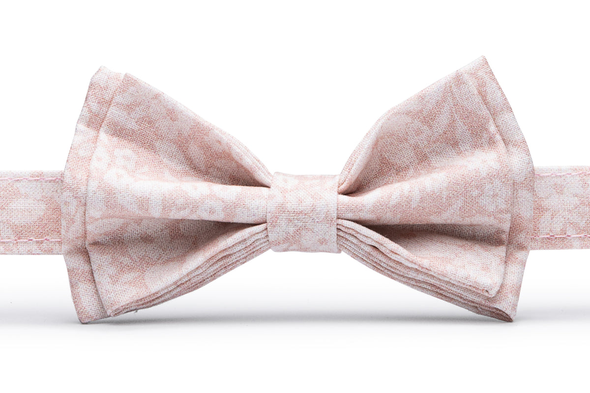Blush floral bow tie