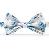 Cream blue floral bow tie