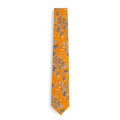 Copper floral tie flat