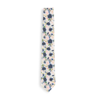 Blush navy floral tie