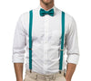 Teal Suspenders & Teal Bow Tie