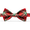 Red green plaid bow tie