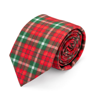 Red green plaid tie