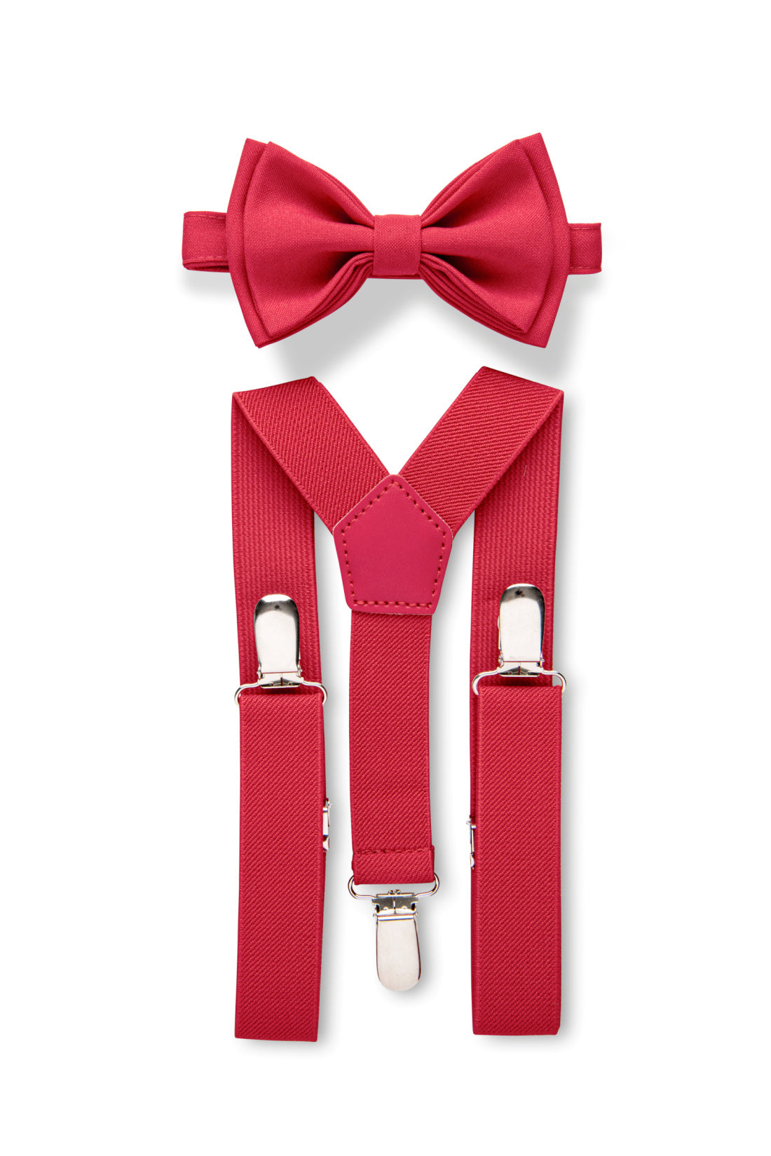Red suspenders & red bow tie