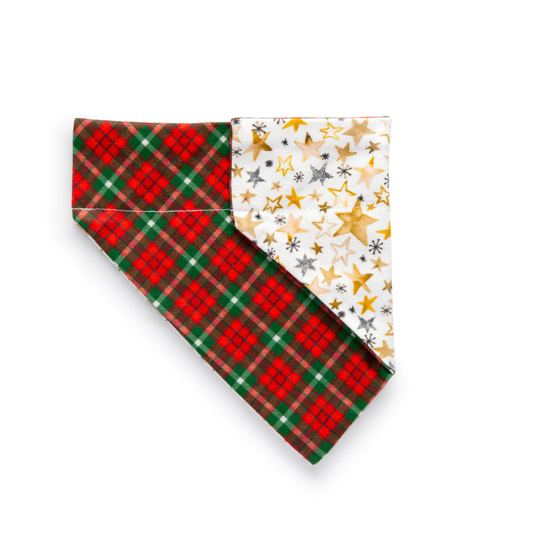 Red green plaid Christmas bandana