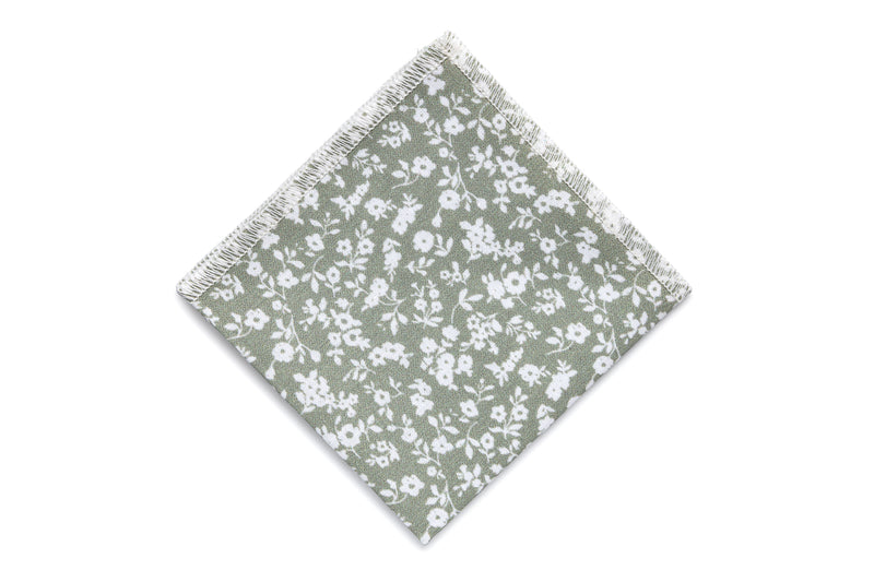 Dusty sage floral pocket square