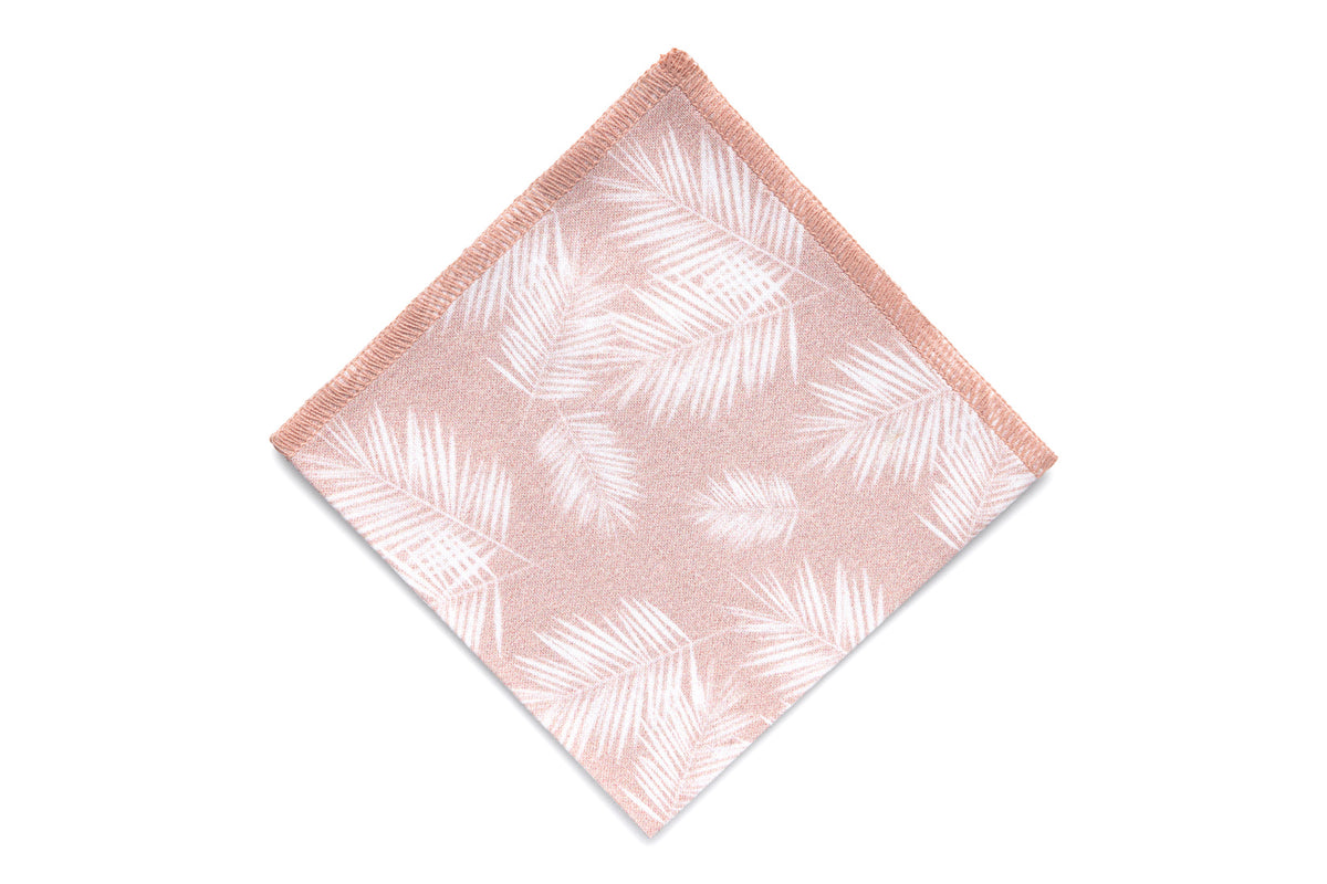 Blush palm leaves pocket square