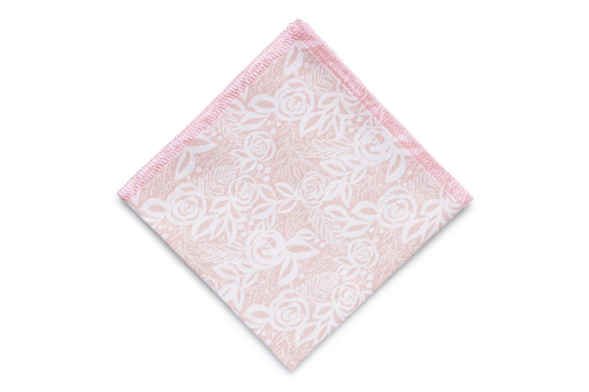 Blush roses pocket square