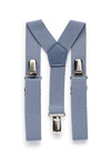 Dusty blue suspenders