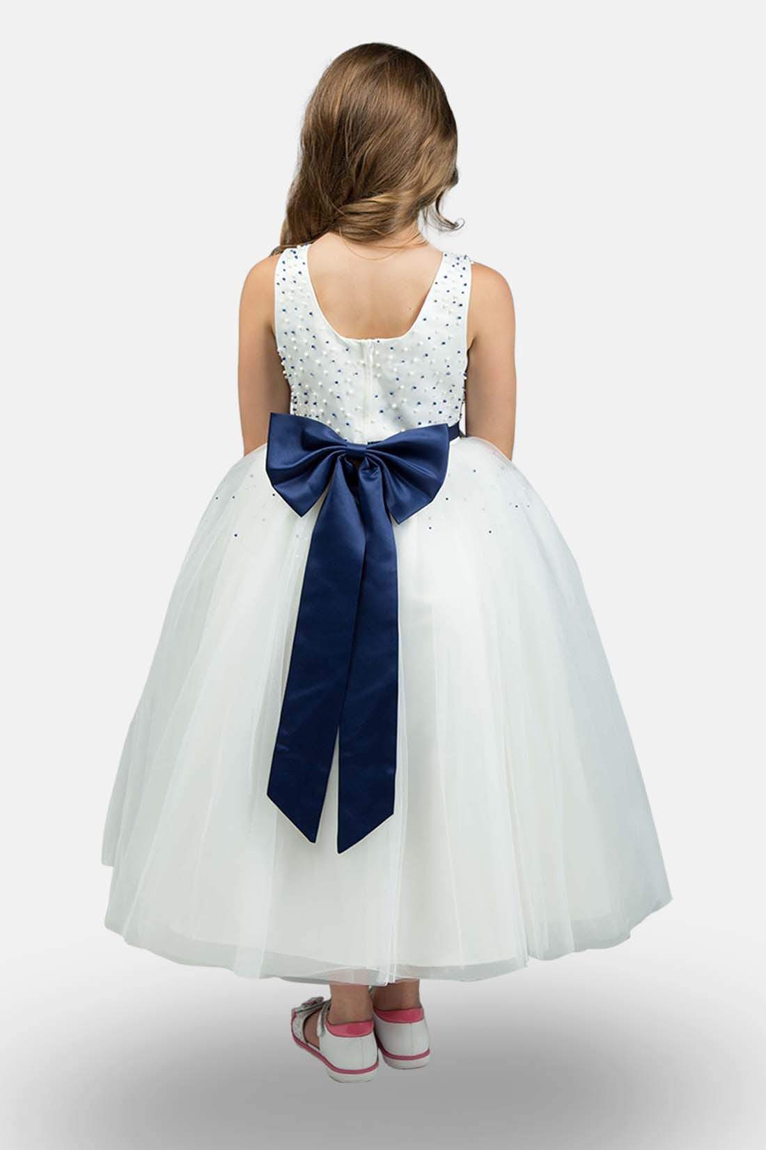 Armoniia White & Gold Flower Girl Dress