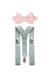 Light Grey Suspenders & Light Pink Bow Tie for Kids