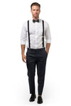 Black Suspenders & Black Polka Dot Bow Tie