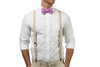 Beige Suspenders & Lilac Bow Tie