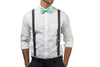 Charcoal Suspenders & Aqua Bow Tie