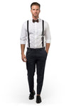 Black Suspenders & Brown Bow Tie