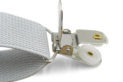 Light Gray Suspenders & Navy Bow Tie - ARMONIIA