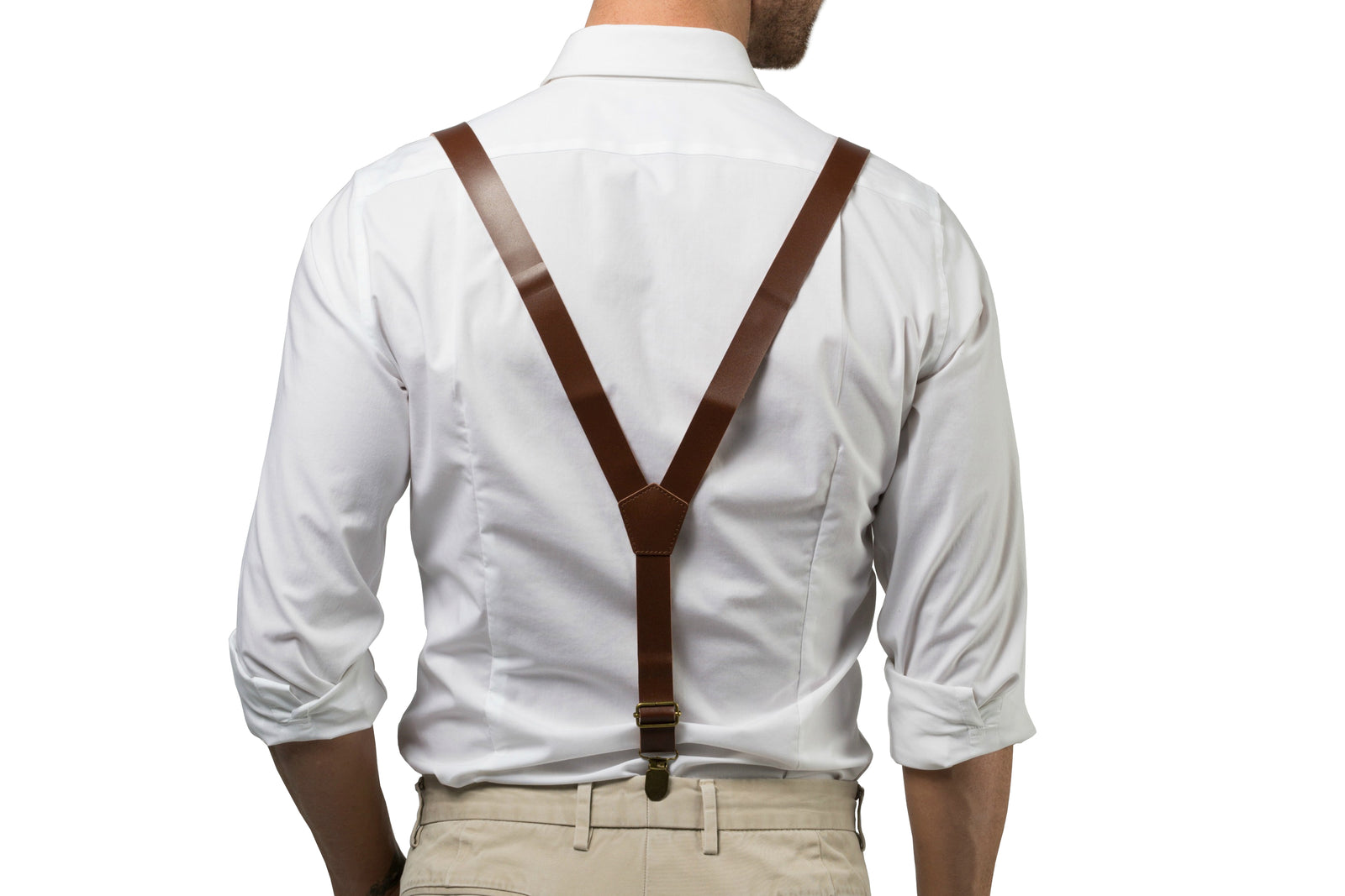 Brown Leather Suspenders