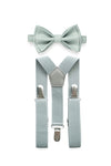 Light Grey Suspenders & Dusty Sage Bow Tie
