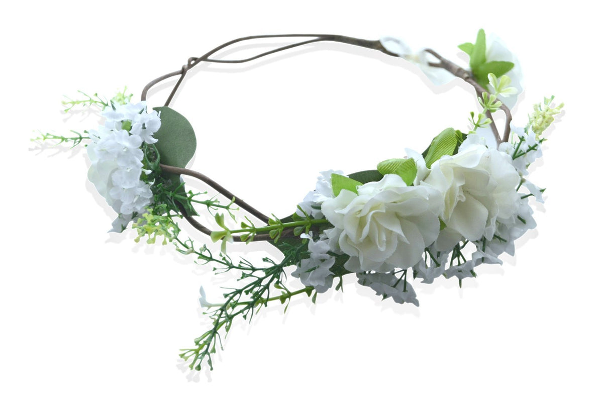White &amp; Green Flower Crown
