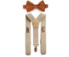Beige Suspenders & Copper Bow Tie
