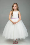 White & Lavender Flower Girl Dress - ARMONIIA