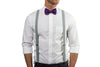 Light Gray Suspenders & Dark Purple Bow Tie
