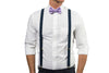 Navy Suspenders & Purple Bow Tie