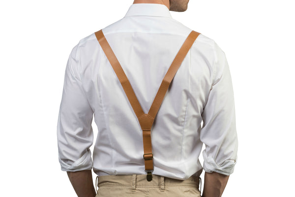 Tan Leather Suspenders & Peach Bow Tie - Baby to Adult Sizes– Armoniia