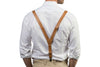 Tan Leather Suspenders & Sage Bow Tie