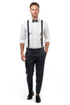 Black Suspenders & Charcoal Bow Tie