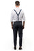 Navy Suspenders & Coral Bow Tie 