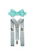 Light Grey Suspenders & Aqua Bow Tie for Kids
