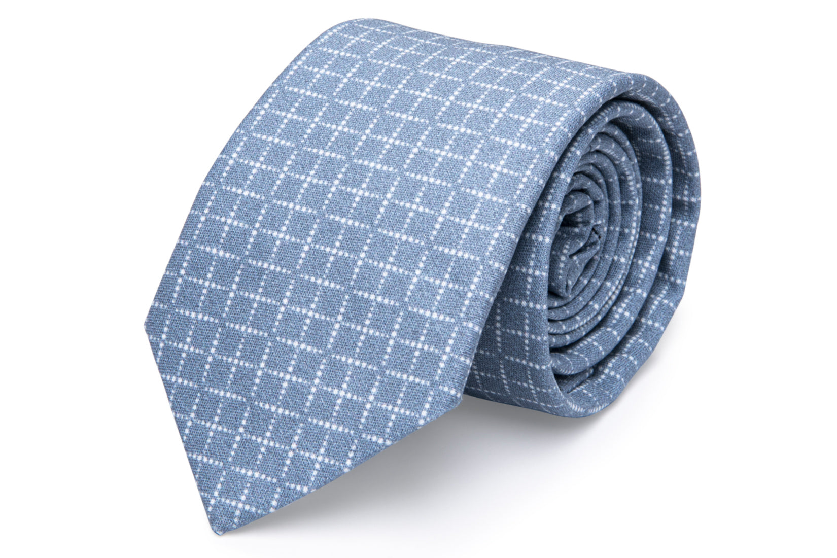 Dusty Blue Bead Box Necktie for Men