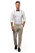 Beige Suspenders & Brown Bow Tie