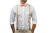 Beige Suspenders & Peach Bow Tie