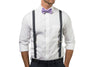 Charcoal Suspenders & Purple Bow Tie