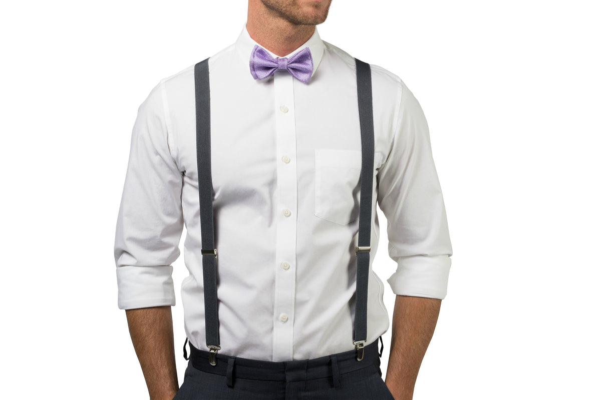 Man wearing purple bow tie