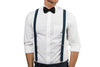 Navy Suspenders & Black Bow Tie