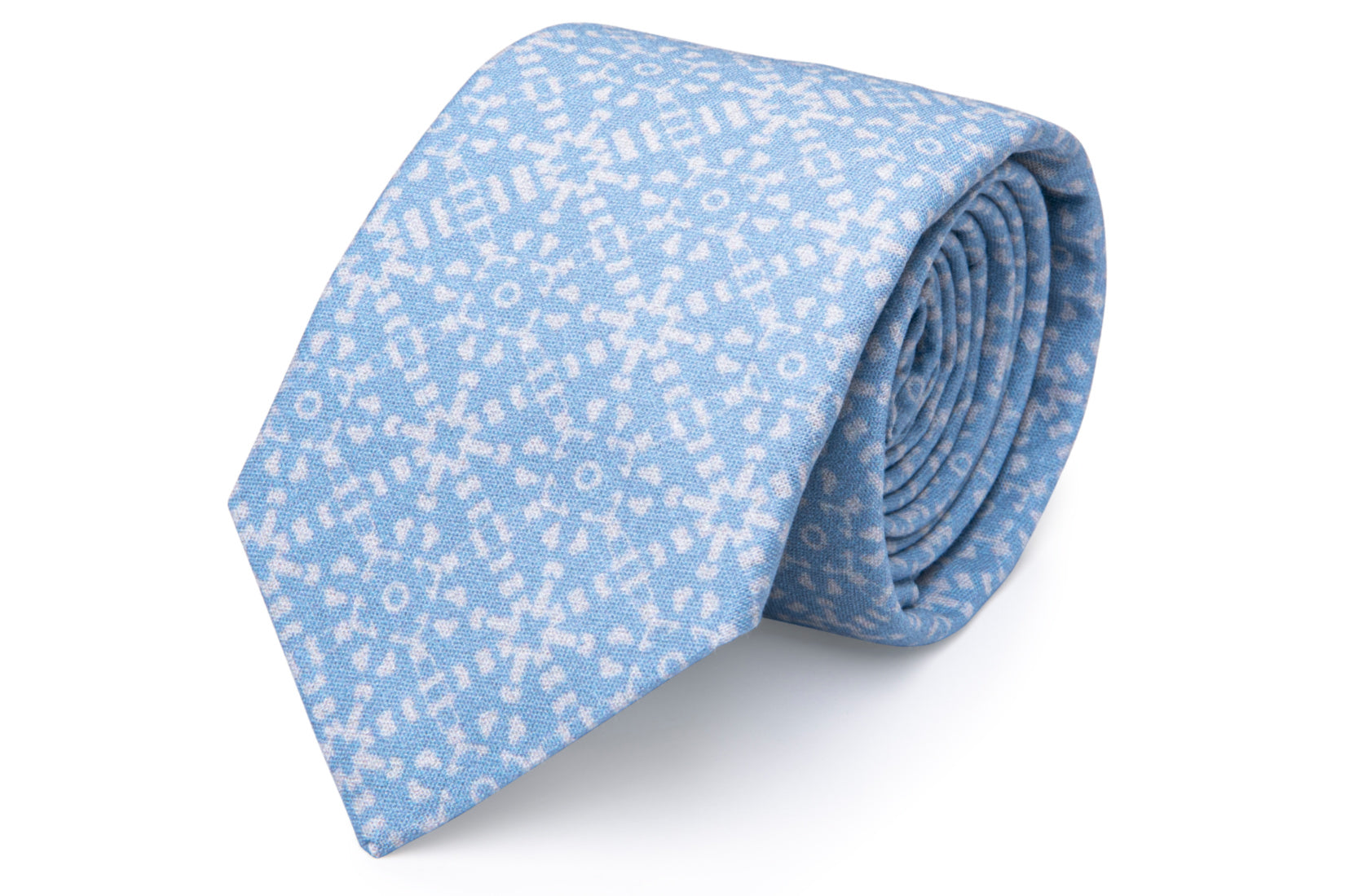 Light Blue Abstract Print Necktie